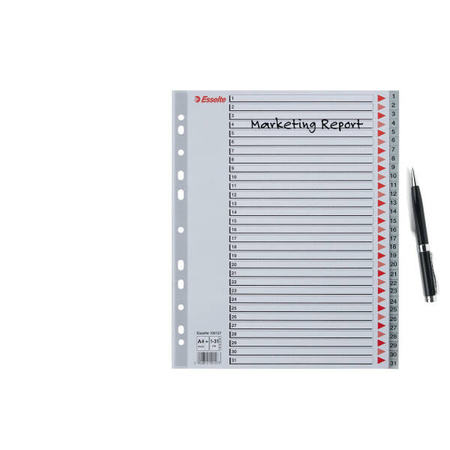 PRZEKŁADKI 1-31 A4 MAXI ESSELTE 100127 SZARY PP