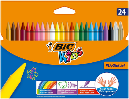 KREDKI ŚWIECOWE BIC KIDS PLASTIDECOR 8297721 MIX*24