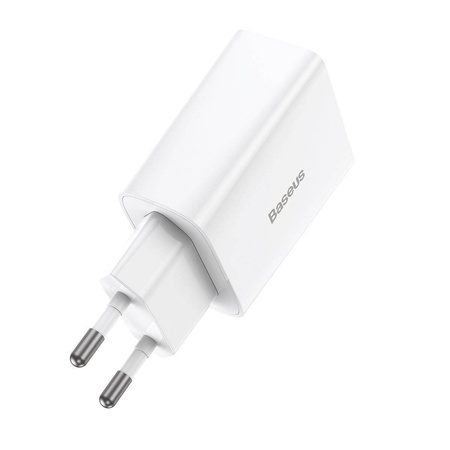 ŁADOWARKA SIECIOWA BASEUS SPEED MINI QUICK CHARGER, USB-C, PD, 3A, 20W (BIAŁA)