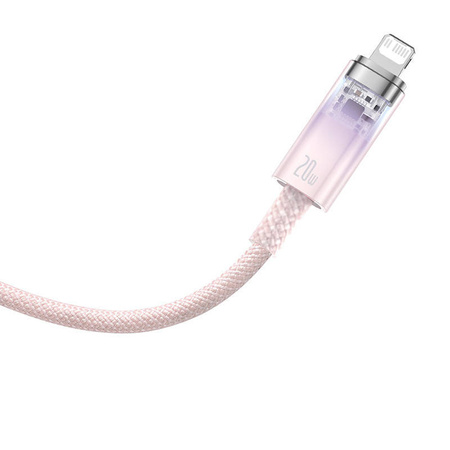 KABEL SZYBKO ŁADUJĄCY BASEUS USB-C DO LIGHTNING EXPLORER SERIES 1M, 20W (RÓŻOWY)