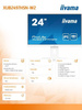 IIYAMA MONITOR 24 CALE XUB2497HSN-W2 IPS, USB-C DOCK, HDMI, DP, 300CD, PIVOT, HAS, BIAŁY