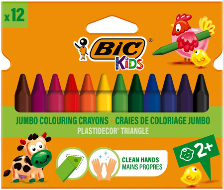 KREDKI ŚWIECOWE BIC KIDS PLASTIDECOR TRIANGLE 8297733 MIX*12