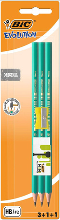 ZESTAW 3 X OŁÓWEK HB GUMKA BIC EVOLUTION ORIGINAL 650 HB 9420811 TEMPERÓWKA