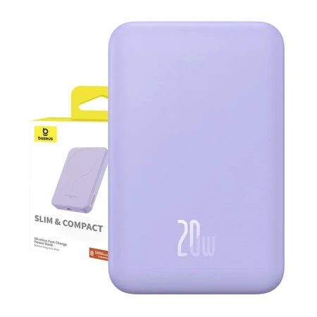 Magnetyczny mini powerbank Baseus 5000mAh 20W (fioletowy)
