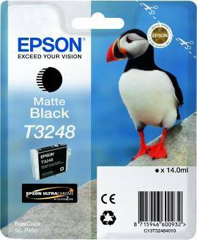 TUSZ ORYGINALNY EPSON T3248 C13T32484010 MATTE CZARNY 14 ML