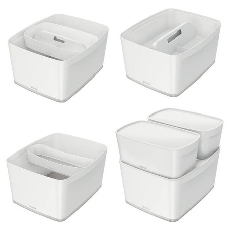 POJEMNIK DO PRZECHOWYWANIA 318X385X198MM LEITZ MYBOX Z POKRYWĄ 52161001 BIAŁY