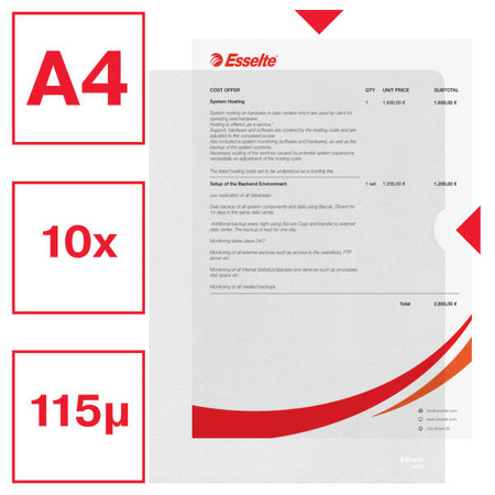 OFERTÓWKA GROSZKOWA A4 ESSELTE L 54820 PRZEZROCZYSTY PP 115MIC 10SZT