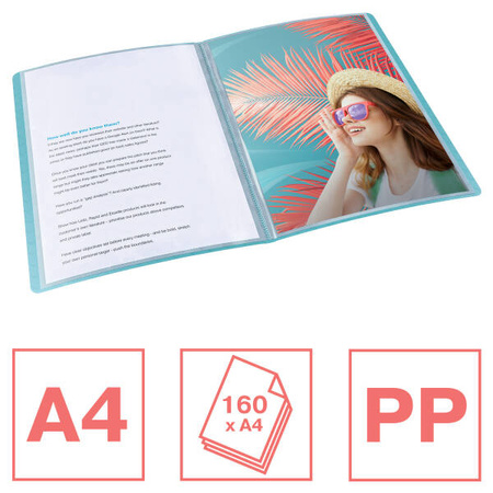 ALBUM OFERTOWY A4 ESSELTE COLOUR'BREEZE 626237 NIEBIESKI PLASTIK 80 KOSZULEK