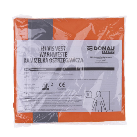 KAMIZELKA ODBLASKOWA POMARAŃCZOWA DONAU SAFETY 3XL