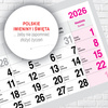KALENDARZ WISZĄCY TRÓJDZIELNY O-PRESS ROK 2026 DROGA