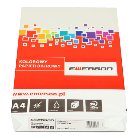 PAPIER KSERO KOLOR A4 EMERSON SZARY 80G 500 ARK