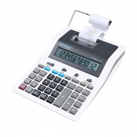 KALKULATOR DRUKUJĄCY 267X202X77MMKOLOR DONAU TECH BIAŁY SIECIOWE