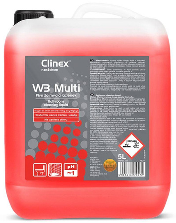 PREPARAT DO MYCIA ŁAZIENEK I SANITARIATÓW CLINEX W3 MULTI 5L