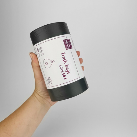 WORKI NA ŚMIECI LDPE CZARNE 60L 50SZT