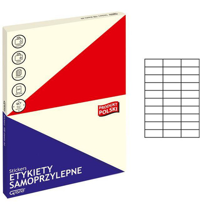 ETYKIETY SAMOPRZYLEPNE 70X29.7MM GRAND 150-1036 BIAŁE 100ARK*30SZT
