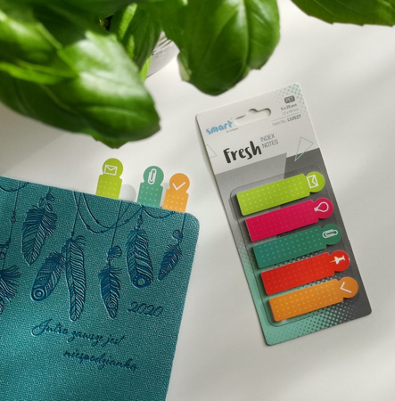 ZAKŁADKI INDEKSUJĄCE FOLIOWE 12X45MM SMART PET FRESH INFO 5X25SZT