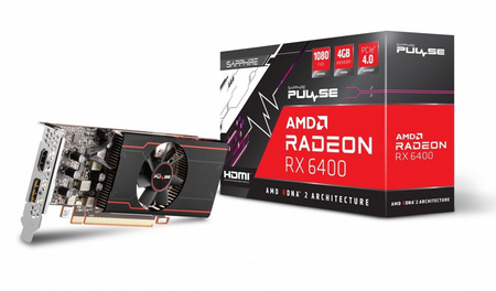 SAPPHIRE TECHNOLOGY KARTA GRAFICZNA RADEON RX 6400 PULSE GAMING 4GB GDDR6 64BIT DP/HDMI