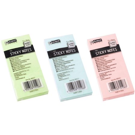 NOTES SAMOPRZYLEPNY D.RECT 51X38MM MIX KOLOR 3SZT