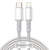 Kabel BASEUS High Density Braided USB-C-Lightning 2m (biały)