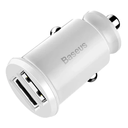 Ładowarka samochodowa Baseus Grain 2x USB 5V 3.1A (biała)