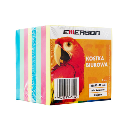 KOSTKA BIUROWA KLEJONA 85X85X80MM EMERSON MIX KOLORÓW