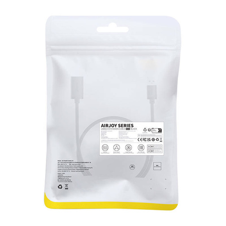 PRZEDŁUZACZ BASEUS USB 3.0 MĘSKI DO ŻEŃSKI, AIRJOY SERIES, 0.5M (CZARNY)