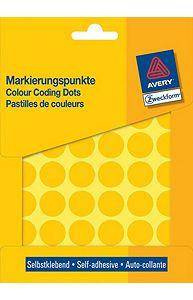 ETYKIETY SAMOPRZYLEPNE 18MM KÓŁKA DO ZAZNACZANIA AVERY ZWECKFORM 3377 ŻÓŁTE 1056 SZT