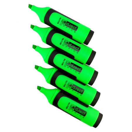 ZAKREŚLACZ D.RECT 1129 ZIELONY GUMOWY UCHWYT 2-5MM