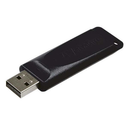 VERBATIM USB FLASH DISK, USB 2.0, 16GB, SLIDER, STORE N GO, CZARNY, 98696, USB A, Z WYSUWANYM ZŁĄCZEM