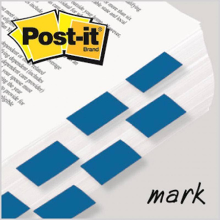 ZAKŁADKI INDEKSUJĄCE FOLIOWE 25,4X43,2MM 3M POST-IT® 680-B2EU NIEBIESKIE 2X50SZT