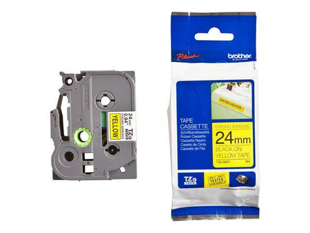 TASIEMKA ORYGINALNA CZARNY/ŻÓŁTE BROTHER TZES651 24MM X 8 M