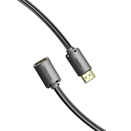KABEL PRZEDŁUŻAJĄCY HDMI 2.0 MĘSKI DO HDMI 2.0 ŻEŃSKI VENTION AHCBJ 5M, 4K 60HZ, (CZARNY)