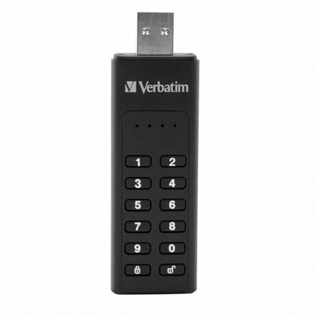 VERBATIM USB FLASH DISK, USB 3.0, 32GB, KEYPAD SECURE, CZARNY, 49427, 256BITOWE SZYFROWANIE AES, LED ZŁĄCZE USB A