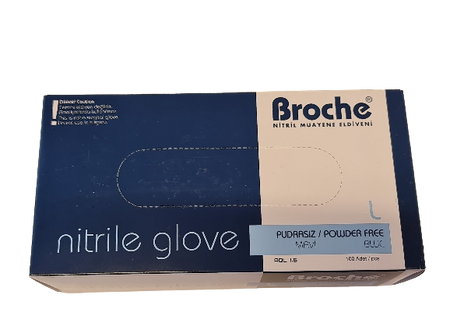 RĘKAWICE NITRYLOWE BEZPUDROWE BROCHE 96660L L NIEBIESKIE 100SZT