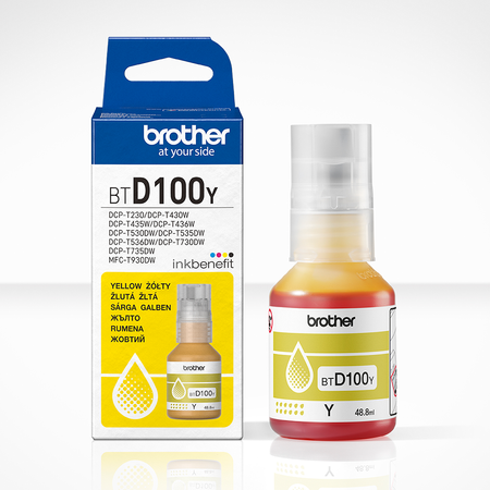 BROTHER ORYGINALNY INK / TUSZ BTD100Y, YELLOW, 5000S, 48.8ML