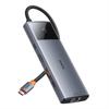HUB 10W1 BASEUS METAL GLEAM II SERIES, USB-C DO 1XHDMI, USB-A (10GBPS), USB-C, 2XUSB-A, ETHERNET RJ45, KARTA SD/TF, MINI-JACK 3,5MM, USB-C(PD)
