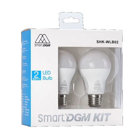 ŻARÓWKA LED 9 W BIAŁA DGM SMART LED BULB SHK-WLB02 GWINT E27 2700 K 806 LM WIFI 2.4 2SZT
