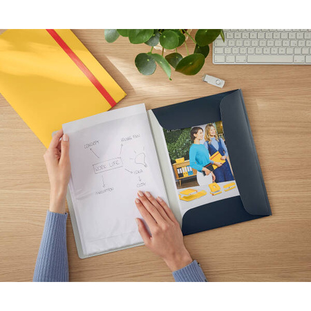 ALBUM OFERTOWY A4 LEITZ COSY 46700089 AKSAMITNY SZARY 20 KOSZULEK