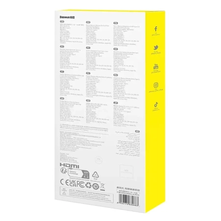 HUB 6W1 BASEUS ULTRAJOY  USB-C DO HDMI4K@30HZ+3XUSB 3.0+PD+RJ45 (SZARY)