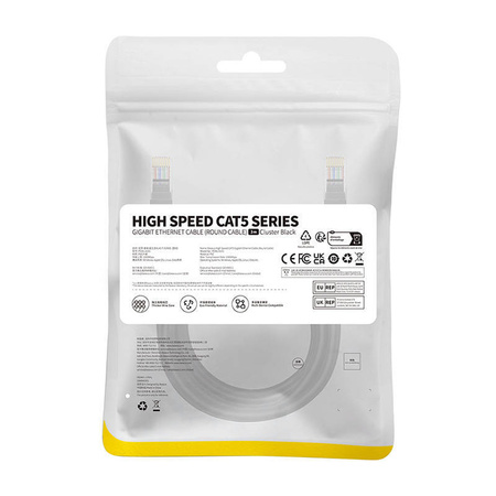 KABEL SIECIOWY BASEUS ETHERNET CAT5, 3M (CZARNY)