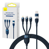 Kabel USB 3w1 Baseus Flash Series 2, USB-C + micro USB + Lightning, 100W, 1.2m (niebieski)