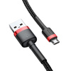 KABEL USB DO MICRO USB BASEUS CAFULE 1.5A 2M (CZERWONO-CZARNY)