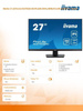 IIYAMA MONITOR 27 CALI PROLITE XU2793QSU-B6 IPS,QHD,100HZ,HDMI,DP,2X2W,2XUSB(3.2), FREESYNC