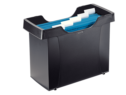 PUDŁO ARCHIWIZACYJNE 395X273X170MM LEITZ Z 5 TECZKAMI 19930395 CZARNY PLASTIK