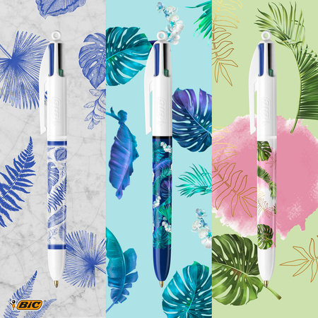 DŁUGOPIS BIC 4 COLOURS MESSAGE BOTANICAL 503774 CZTEROKOLOROWY 1.0MM BLISTER