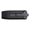 VERBATIM USB FLASH DISK, USB 3.0, 256GB, V3, STORE N GO, CZARNY, 49168, USB A, Z WYSUWANYM ZŁĄCZEM
