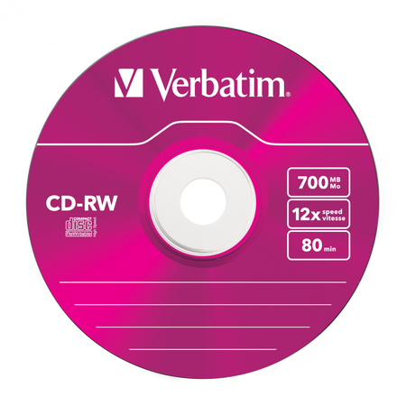 PŁYTA CD-RW 700MB 12X VERBATIM DATALIFE PLUS 43167 SLIM 5 SZT.