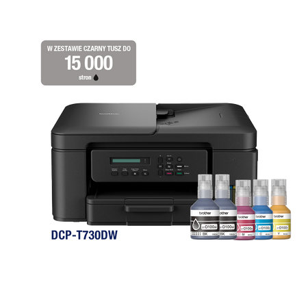 URZĄDZENIE WIELOFUNKCYJNE ATRAMENTOWE A4 BROTHER MFP DCP-T730DW USB/WIFI/ADF