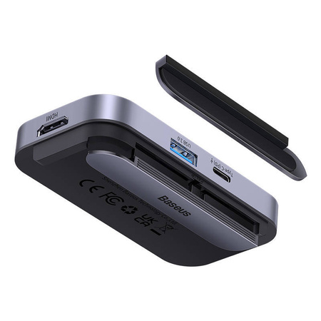 HUB 4W1 BASEUS PADJOY SERIES USB-C DO USB 3.0 + HDMI + USB-C PD + JACK 3.5MM (SZARY)