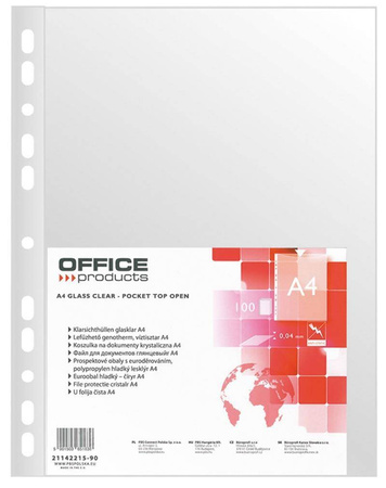 KOSZULKI KRYSTALICZNE A4 OFFICE PRODUCTS PP 40MIC 100SZT